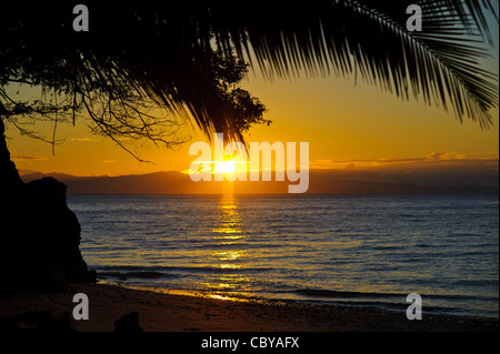 Sonnenaufgang am Strand von Costa Rica Stockfoto