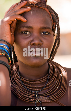 Porträt eines Himba Frau - Damaraland, Kunene Region - Namibia, Afrika Stockfoto