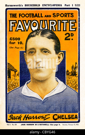 Fußball Favorit, Jack Harrow, 1921 Abdeckung des Sportmagazins mit Chelsea FC Links zurück und Kapitän Jack Harrow Stockfoto