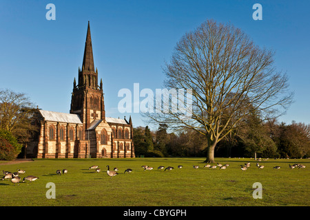 Die anglikanische Kirche St. Maria Jungfrau in Clumber Park, Nottinghamshire, UK Stockfoto