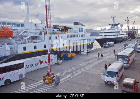 Dockside am Handelshafen Ushuaia, Feuerland, Argentinien Stockfoto