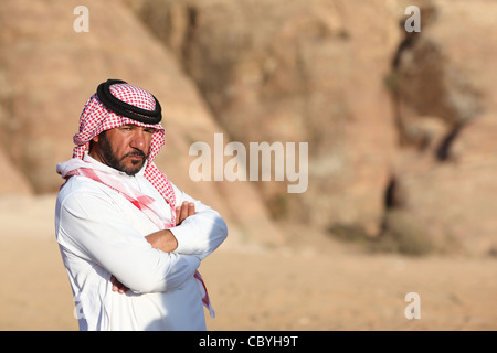 Arabische Mann, in der Nähe von Petra, Jordanien Stockfoto