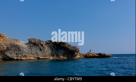 (PUNKT) PUNTA RISTOLA AM SÜDLICHSTEN ZIPFEL ITALIENS FERSE, SANTA MARIA DI LEUCA, APULIEN, ITALIEN Stockfoto