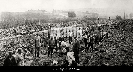 Deutsche Kriegsgefangene in Frankreich, bei der Arbeit in den Steinbrüchen der Maas, im ersten Weltkrieg Stockfoto