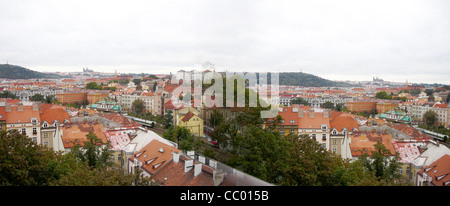 Prag Stadt roten Dächern panorama Stockfoto