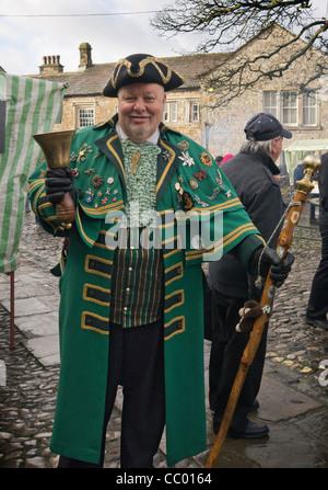 Ausrufer Grassington Dickens Christmas Festival Stockfoto