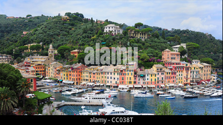 Europa-Italien-Italia-Portofino Hafen Hafen Ligurischen Meer Mittelmeer - charmante bunt bunt Stockfoto