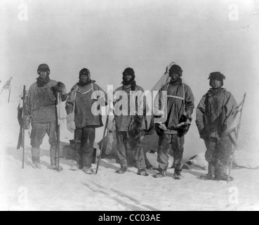 Mitglieder des Südpol-Expedition Edward A. Wilson, Robert F. Scott, Edgar Evans, Lawrence Oates und Henry Robertson Bowers Stockfoto