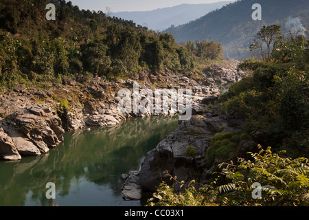 Indien, Arunachal Pradesh, Daporijo, Subansiri river Stockfoto