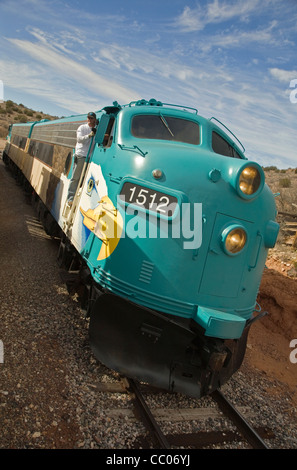 Motor 1512 der Verde Canyon Railroad in Clarkdale, Arizona Stockfoto