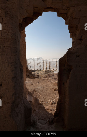 Innenansicht von der römischen Festung Qasr el Labekha in der Wüste in der Nähe von Kharga Oasis Ägypten Stockfoto