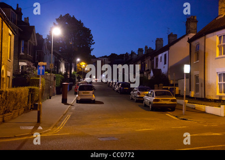 Straße in der Nacht in UK Stockfoto