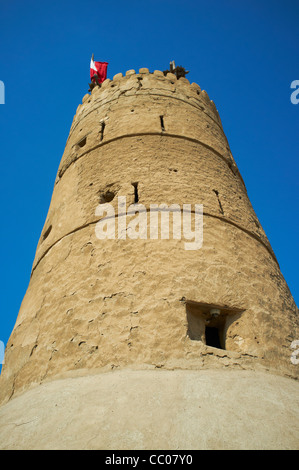 Die Ecke runden Türmchen von Al Fahidi Fort nun das Museum Bur Dubai Viertel von Dubai VAE Stockfoto