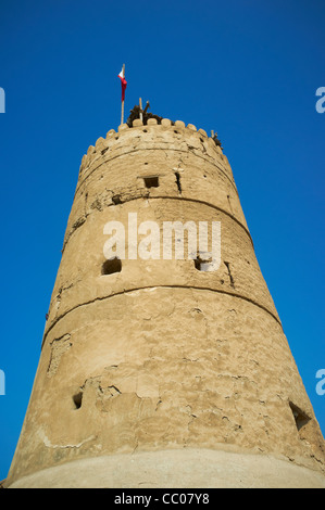 Die Ecke runden Türmchen von Al Fahidi Fort nun das Museum Bur Dubai Viertel von Dubai VAE Stockfoto