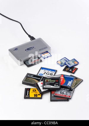 verschiedenen Speicherkarten Stockfoto