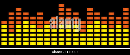 Illustration von grafischer Equilizer auf schwarzem Hintergrund. Stockfoto