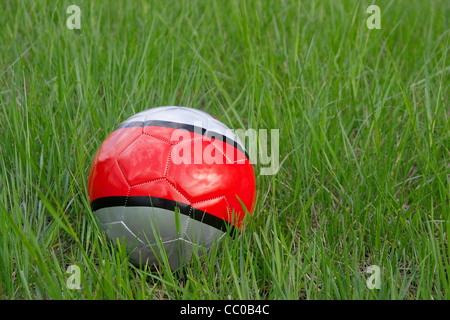 Fußball in Grasgrün Stockfoto