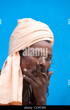 Sadhu, Wandermönch in Pushkar - Rajasthan, Indien Stockfoto