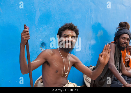 Sadhu, Wandermönch in Pushkar - Rajasthan, Indien Stockfoto