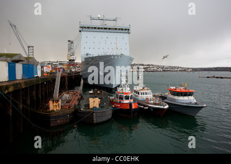 RFA Cardigan Bay in Falmouth Docks Stockfoto