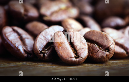 Makroaufnahme der Kaffeebohne Stockfoto