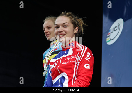 Straßen-Radrennen in der Weltmeisterschaft 2011 in Rudersdal Dänemark. Frauen-Junioren Stockfoto