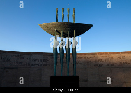 Fischer Denkmal, im Fischereihafen, Dunmore East, Grafschaft Waterford, Irland Stockfoto