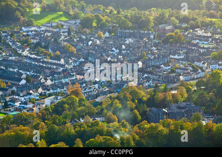 Blick über Keswick aus Latrigg, Cumbria. Stockfoto