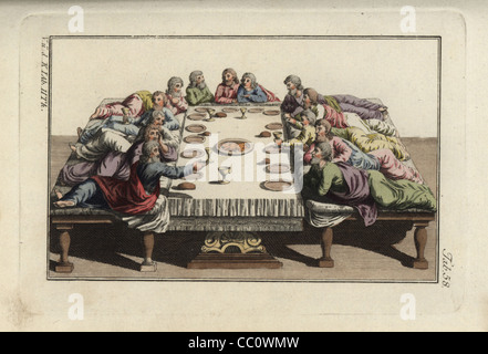 Das letzte Abendmahl mit Jesus Christus und seine Apostel. Stockfoto