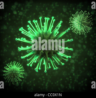 Virus-Partikel konzeptionellen wissenschaftlichen illustration Stockfoto