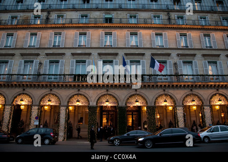 Hotel Le Meurice in der Rue Rivoli Straße in Paris, Frankreich Stockfoto