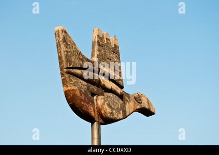 Offene Hand, Capitol Complex von Le Corbusier, Chandigarh, Indien Stockfoto