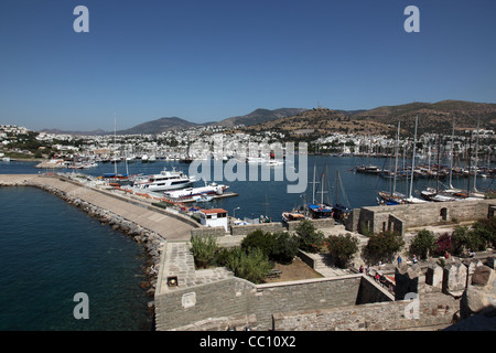 Blick vom Kastell St. Peter, Bodrum, Türkei der Hafenbereich Stockfoto