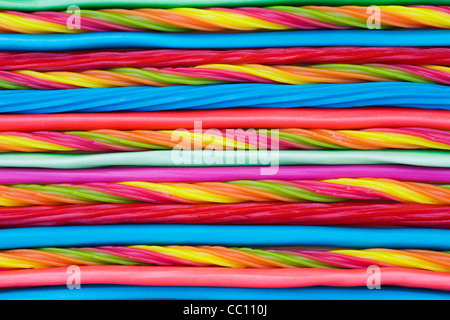 Candy Streifenmuster. Bleistifte, Peitschen und Wendungen. Stockfoto