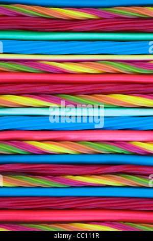 Candy Streifenmuster. Bleistifte, Peitschen und Wendungen. Stockfoto