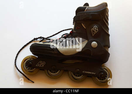 Rollerblade K2 Carbon isoliert auf weißem Hintergrund Stockfoto