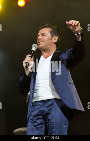 Sänger Thomas Anders führt bei Sixday-Nights Zürich 2011 Zürich 3. Dezember 2011 in Zürich SUI. Stockfoto