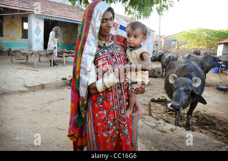 Meghawal Stammes-Leute in Kutch, Indien Stockfoto