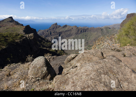 Masca, Schaufenster Tourismus Bergdorf in Buenavista del Norte Region von Teneriffa. Stockfoto