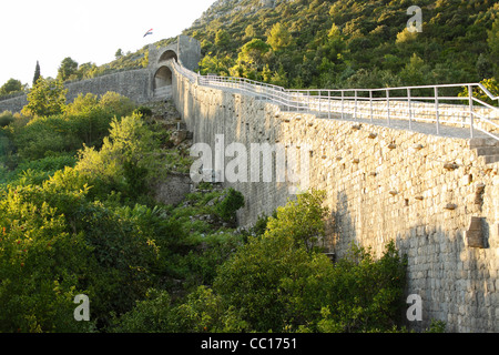 Die Mauern von Ston, Kroatien Stockfoto