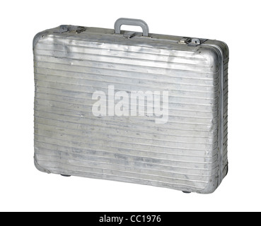 Studio-Fotografie eines alten verwendet Metallgehäuse isoliert auf weiss mit Beschneidungspfad Stockfoto