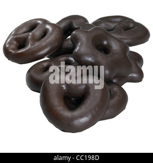 Studio-Fotografie von einem Haufen von Pfefferkuchen, isoliert auf weiss mit Beschneidungspfad Stockfoto