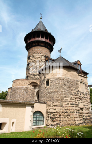 Detail der Ulrepforte in Köln. Diese Festung wurde im 13. Jahrhundert war es Bestandteil der defensive Stadtmauer gebaut. Stockfoto