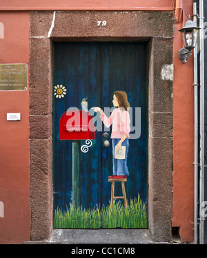 Offene Türen-Kunst-Projekt, Verjüngung der verfallenen Altstadt von Funchal, Madeira Stockfoto