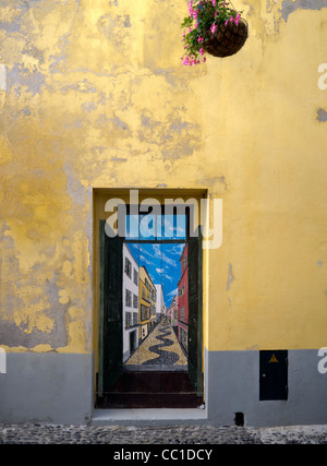 Offene Türen-Kunst-Projekt, Verjüngung der verfallenen Altstadt von Funchal, Madeira Stockfoto