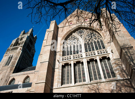 Außenansicht des St Salvators Cathedral in Brügge Belgien Stockfoto