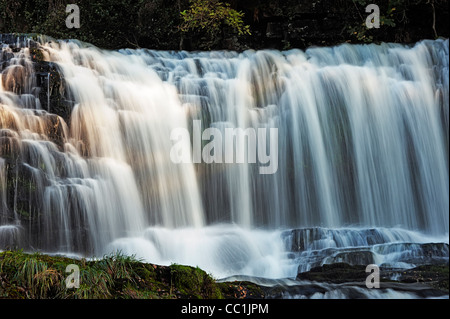 Ystradfellte, fällt Afon Mellte Fluß Clun Gwyn Stockfoto