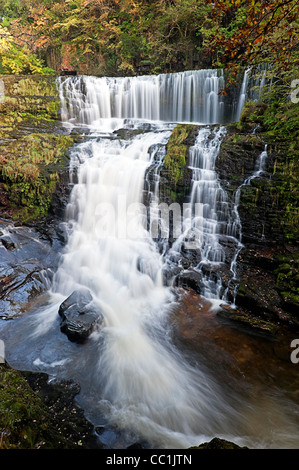 Ystradfellte, fällt Afon Mellte Fluß Clun Gwyn Stockfoto