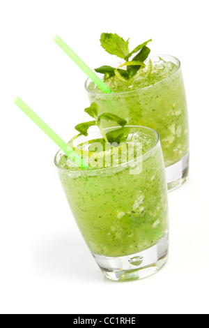 Miami-Mojito cocktail isoliert auf einem weißen Stockfoto