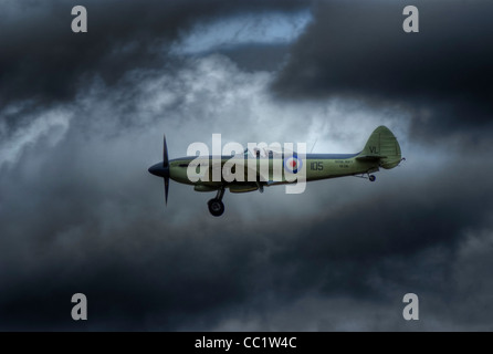 Seafire Display an der Yorkshire Air Museum Supermarine Seafire F Mk XVII Stockfoto